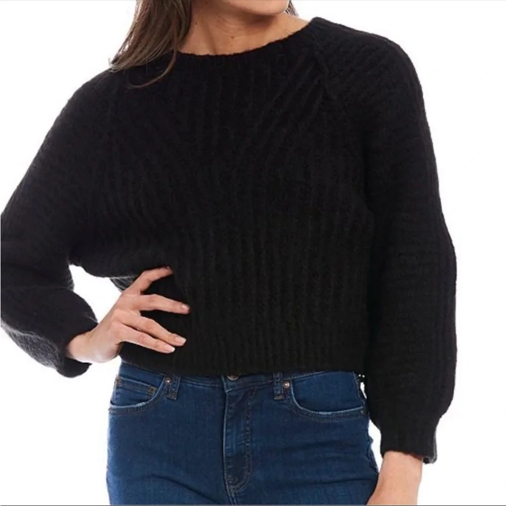 Free People Black Carter Pullover Sweater NEW